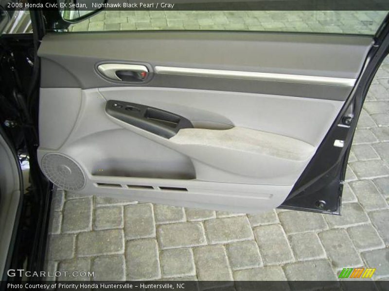 Nighthawk Black Pearl / Gray 2008 Honda Civic EX Sedan
