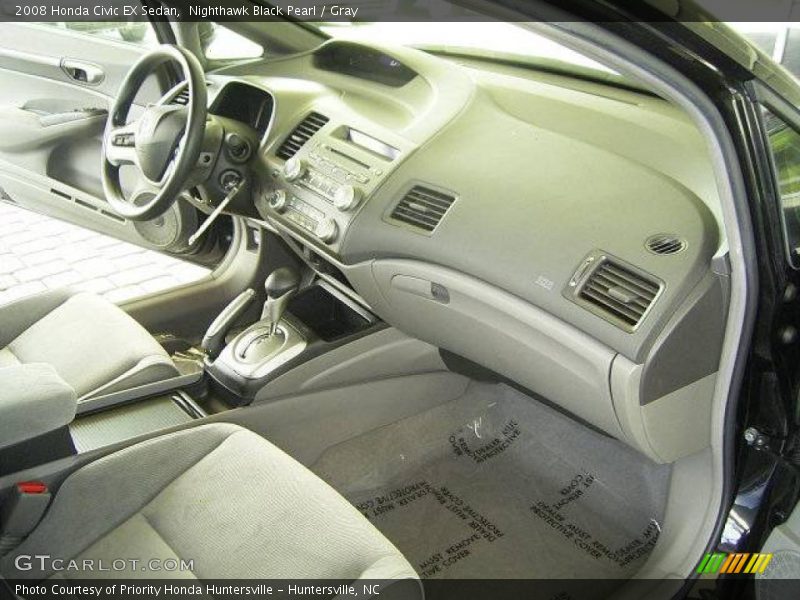 Nighthawk Black Pearl / Gray 2008 Honda Civic EX Sedan