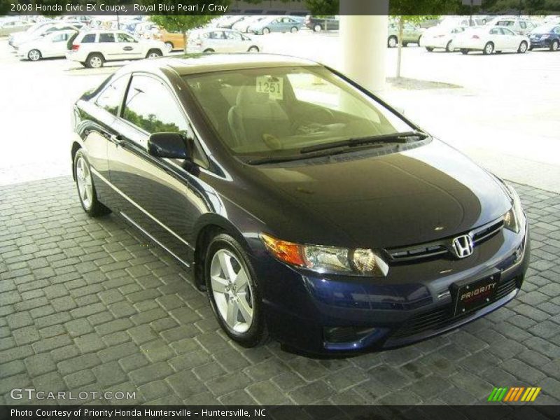 Royal Blue Pearl / Gray 2008 Honda Civic EX Coupe