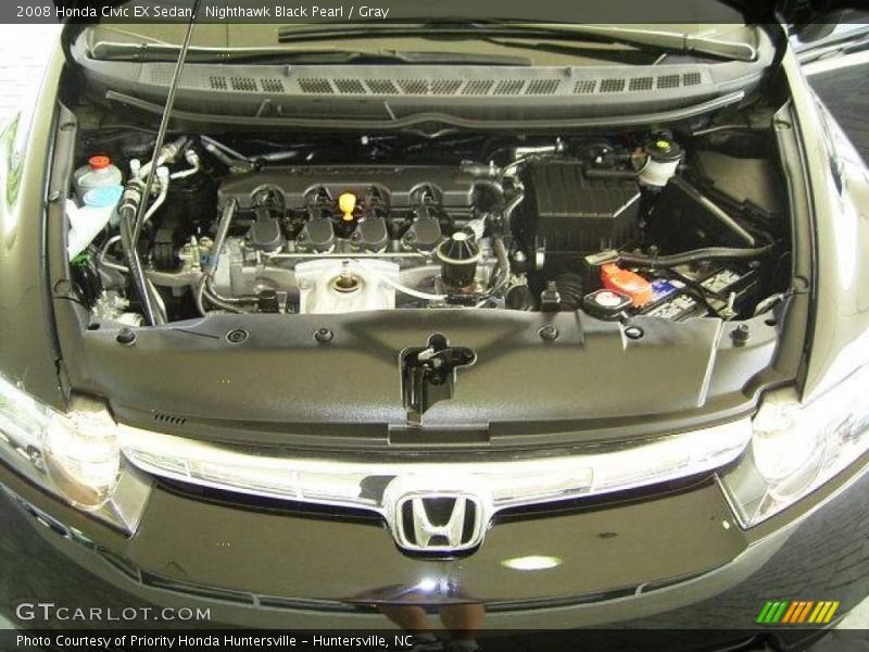 Nighthawk Black Pearl / Gray 2008 Honda Civic EX Sedan