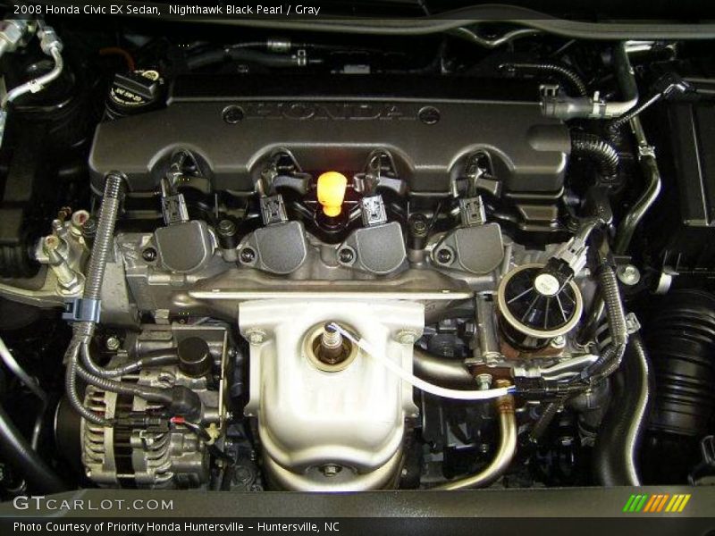 Nighthawk Black Pearl / Gray 2008 Honda Civic EX Sedan
