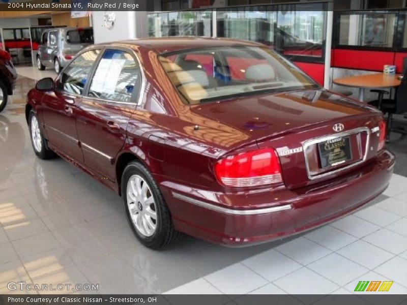 Ruby Red / Beige 2004 Hyundai Sonata V6