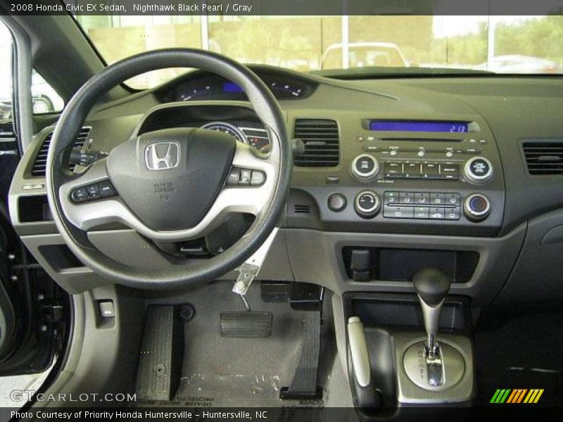 Nighthawk Black Pearl / Gray 2008 Honda Civic EX Sedan