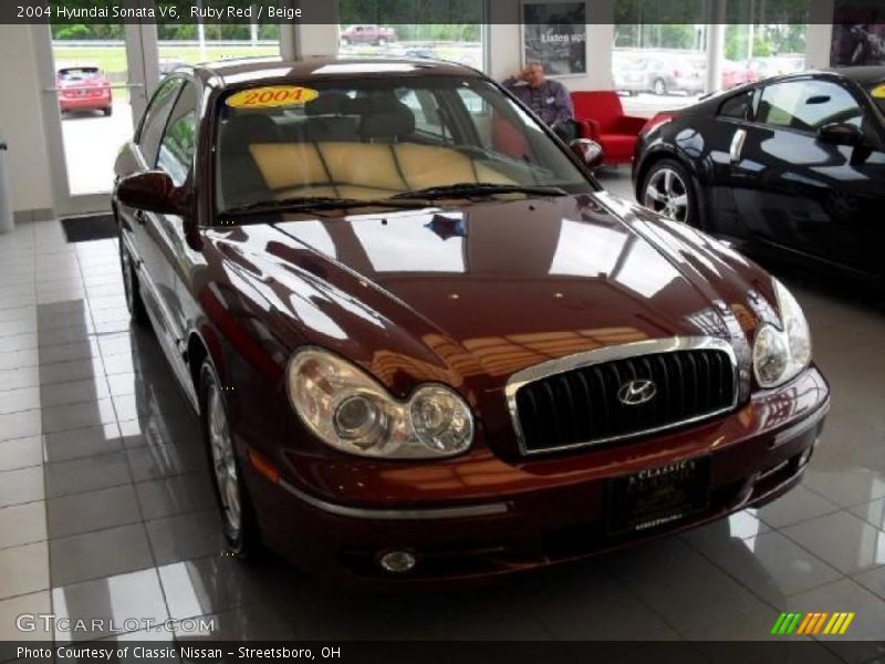 Ruby Red / Beige 2004 Hyundai Sonata V6