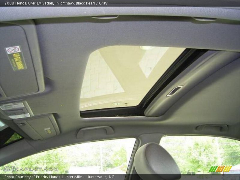 Nighthawk Black Pearl / Gray 2008 Honda Civic EX Sedan