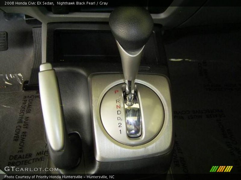 Nighthawk Black Pearl / Gray 2008 Honda Civic EX Sedan