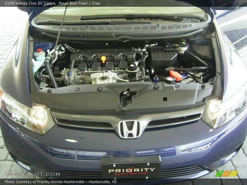 Royal Blue Pearl / Gray 2008 Honda Civic EX Coupe