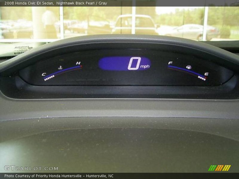 Nighthawk Black Pearl / Gray 2008 Honda Civic EX Sedan