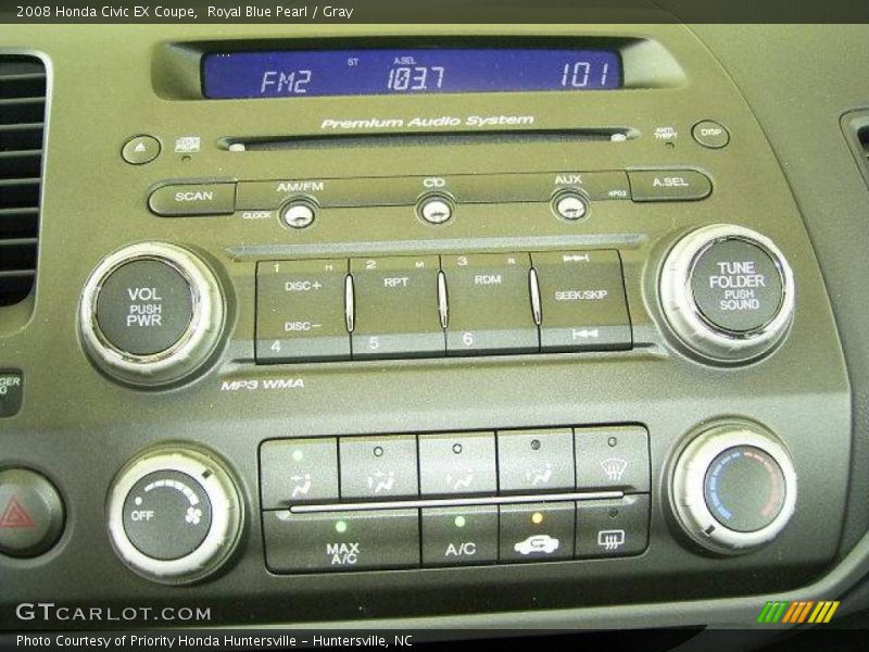 Royal Blue Pearl / Gray 2008 Honda Civic EX Coupe