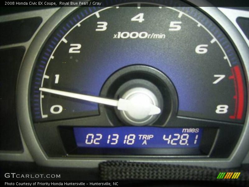Royal Blue Pearl / Gray 2008 Honda Civic EX Coupe