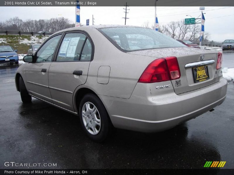 Titanium Metallic / Beige 2001 Honda Civic LX Sedan