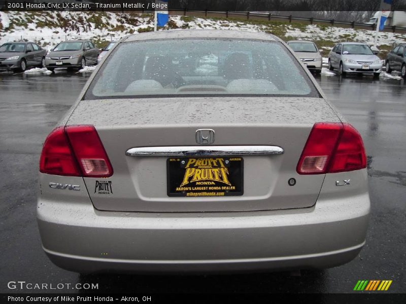 Titanium Metallic / Beige 2001 Honda Civic LX Sedan
