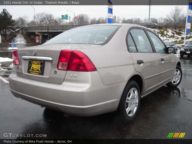 Titanium Metallic / Beige 2001 Honda Civic LX Sedan