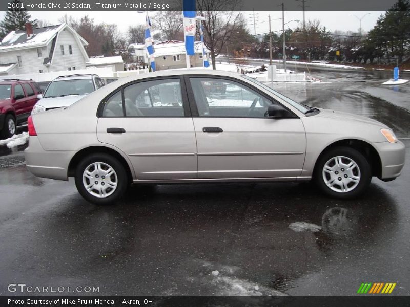 Titanium Metallic / Beige 2001 Honda Civic LX Sedan