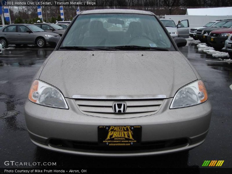 Titanium Metallic / Beige 2001 Honda Civic LX Sedan