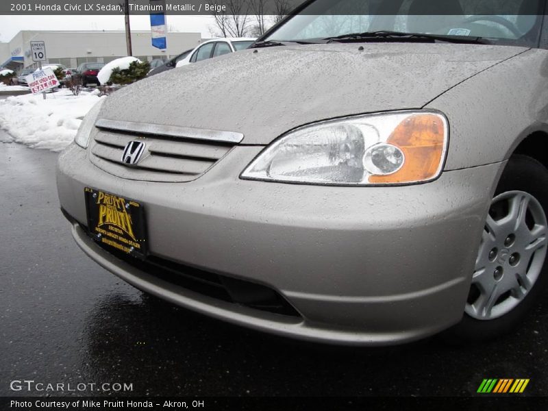 Titanium Metallic / Beige 2001 Honda Civic LX Sedan