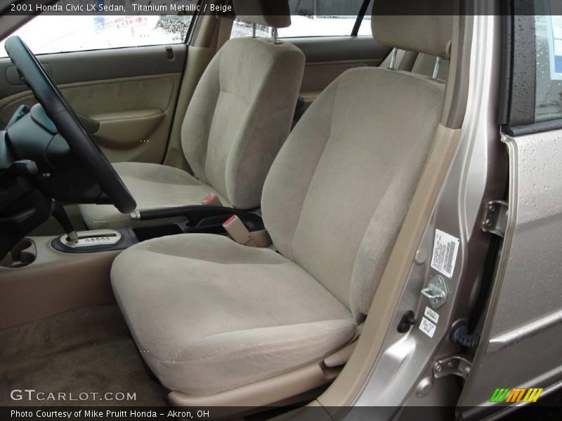 Titanium Metallic / Beige 2001 Honda Civic LX Sedan