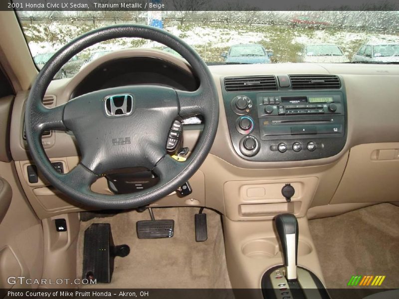 Titanium Metallic / Beige 2001 Honda Civic LX Sedan