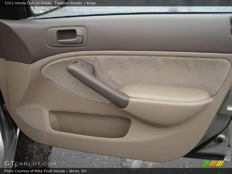 Titanium Metallic / Beige 2001 Honda Civic LX Sedan