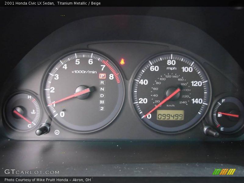 Titanium Metallic / Beige 2001 Honda Civic LX Sedan