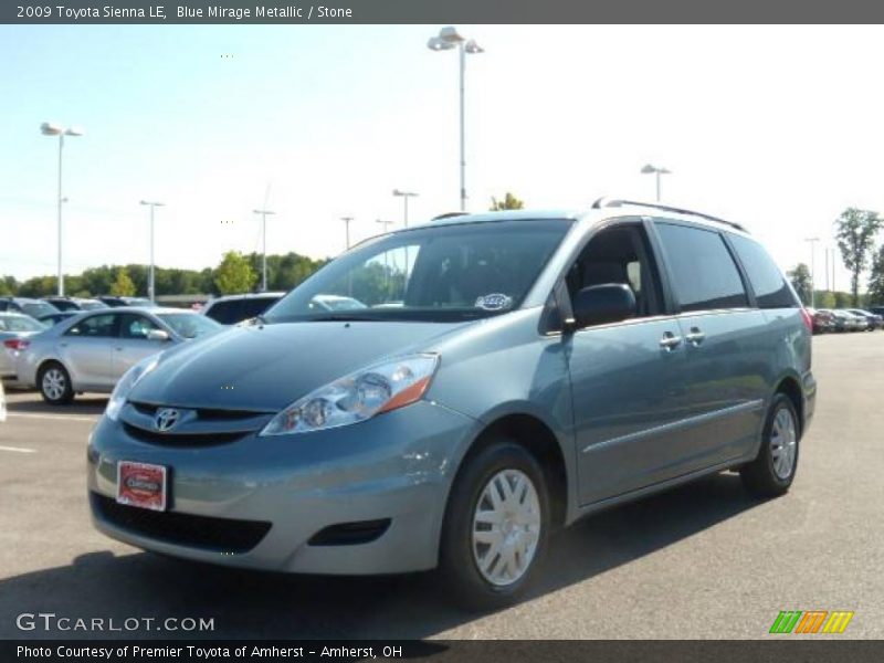 Blue Mirage Metallic / Stone 2009 Toyota Sienna LE