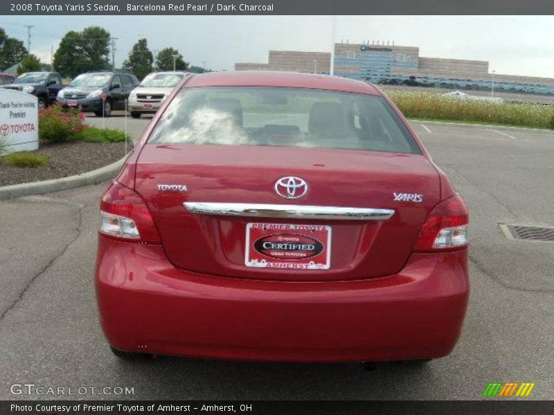 Barcelona Red Pearl / Dark Charcoal 2008 Toyota Yaris S Sedan