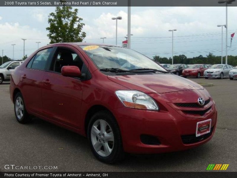 Barcelona Red Pearl / Dark Charcoal 2008 Toyota Yaris S Sedan