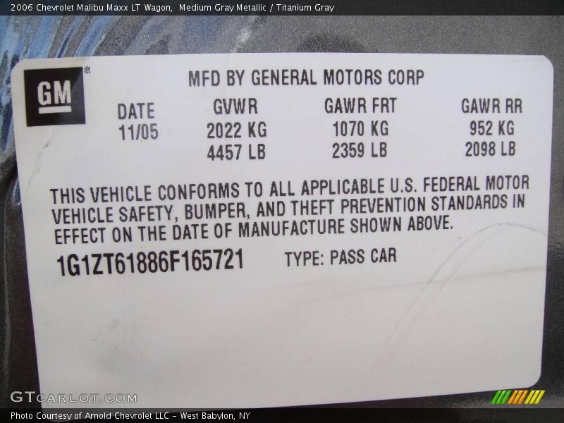 Medium Gray Metallic / Titanium Gray 2006 Chevrolet Malibu Maxx LT Wagon