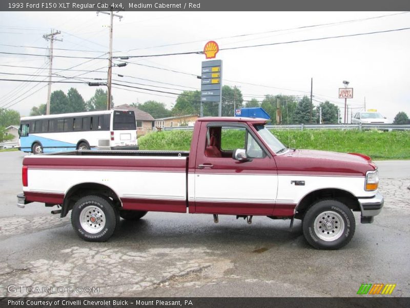 Medium Cabernet / Red 1993 Ford F150 XLT Regular Cab 4x4