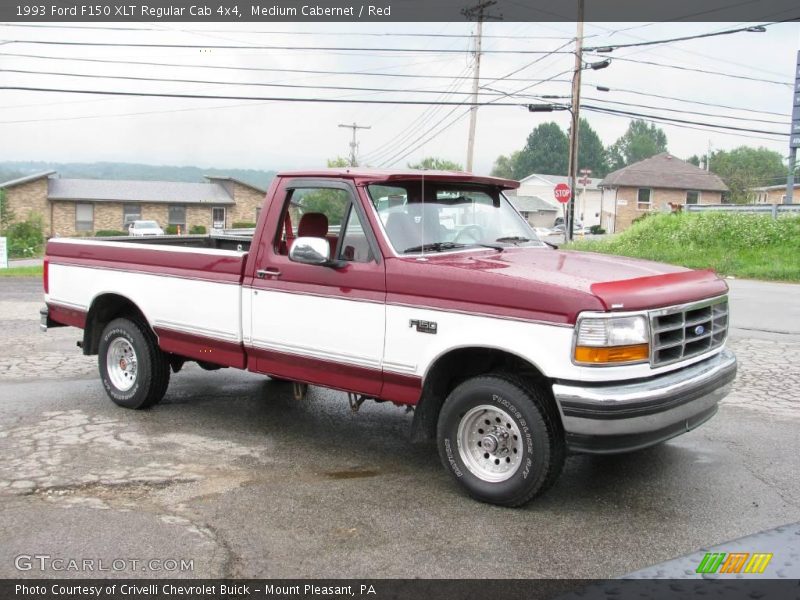 Medium Cabernet / Red 1993 Ford F150 XLT Regular Cab 4x4