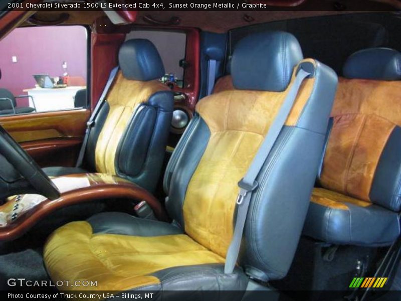 Sunset Orange Metallic / Graphite 2001 Chevrolet Silverado 1500 LS Extended Cab 4x4