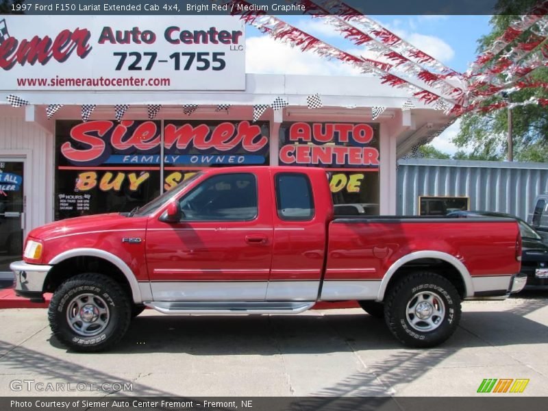 Bright Red / Medium Graphite 1997 Ford F150 Lariat Extended Cab 4x4