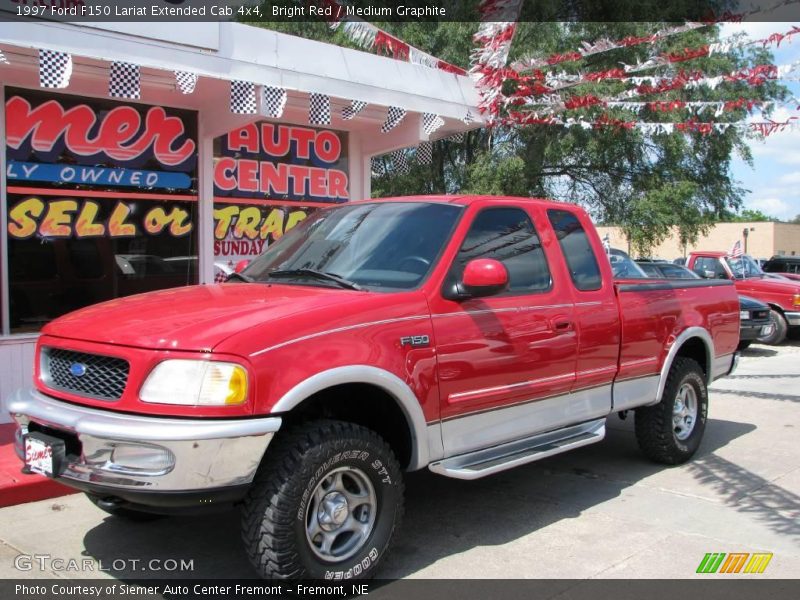 Bright Red / Medium Graphite 1997 Ford F150 Lariat Extended Cab 4x4