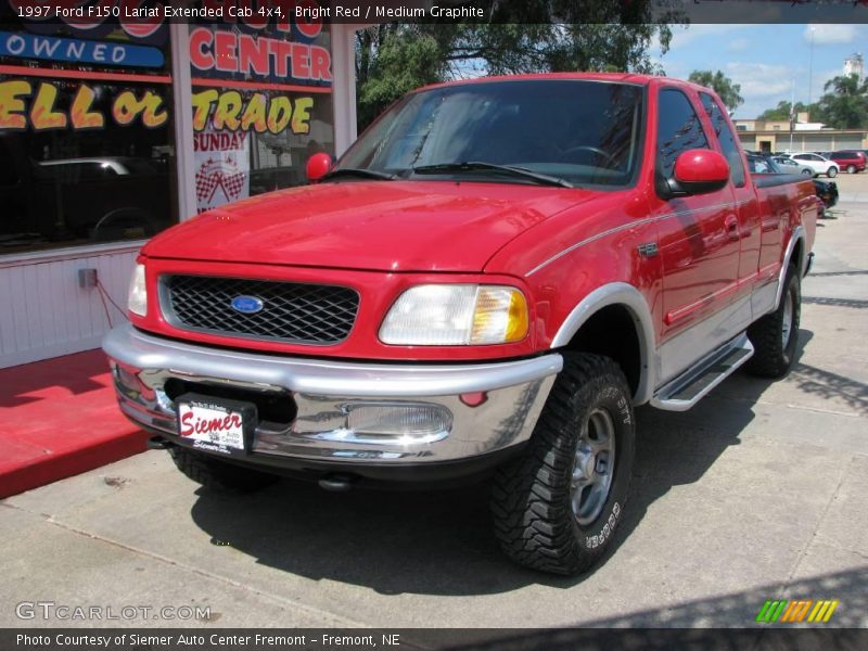 Bright Red / Medium Graphite 1997 Ford F150 Lariat Extended Cab 4x4