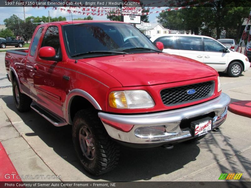 Bright Red / Medium Graphite 1997 Ford F150 Lariat Extended Cab 4x4