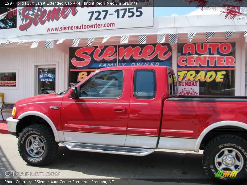 Bright Red / Medium Graphite 1997 Ford F150 Lariat Extended Cab 4x4