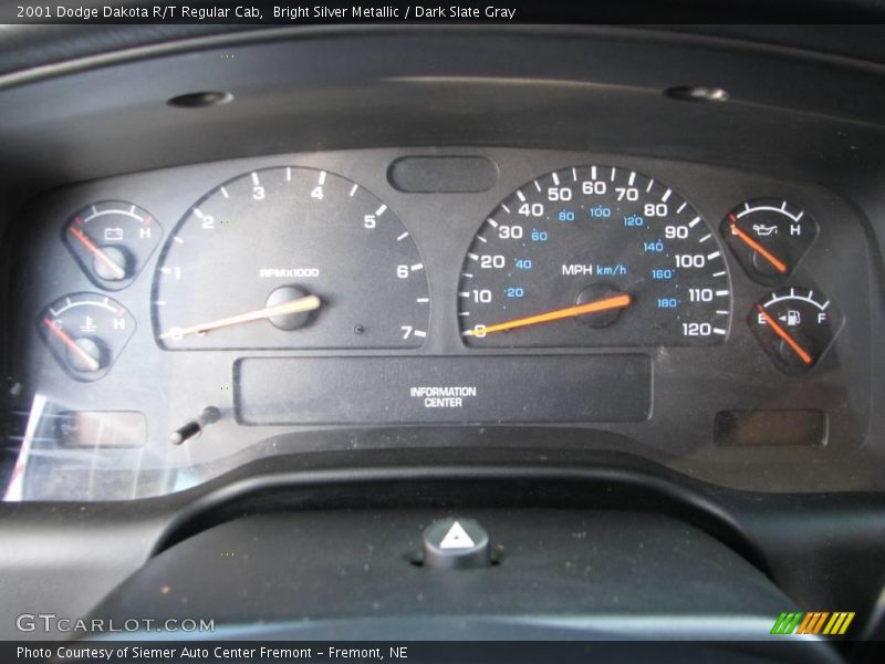 Bright Silver Metallic / Dark Slate Gray 2001 Dodge Dakota R/T Regular Cab