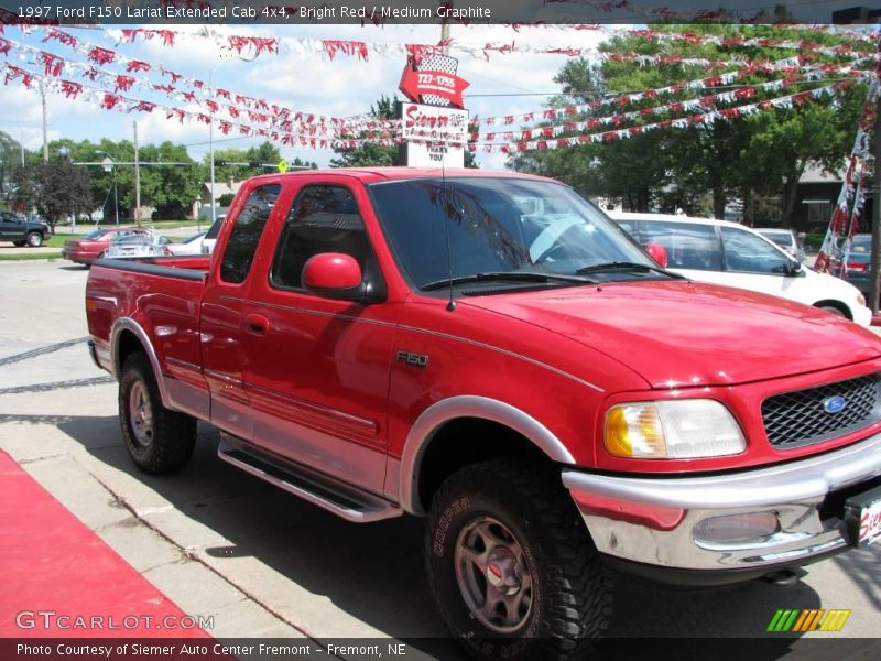 Bright Red / Medium Graphite 1997 Ford F150 Lariat Extended Cab 4x4