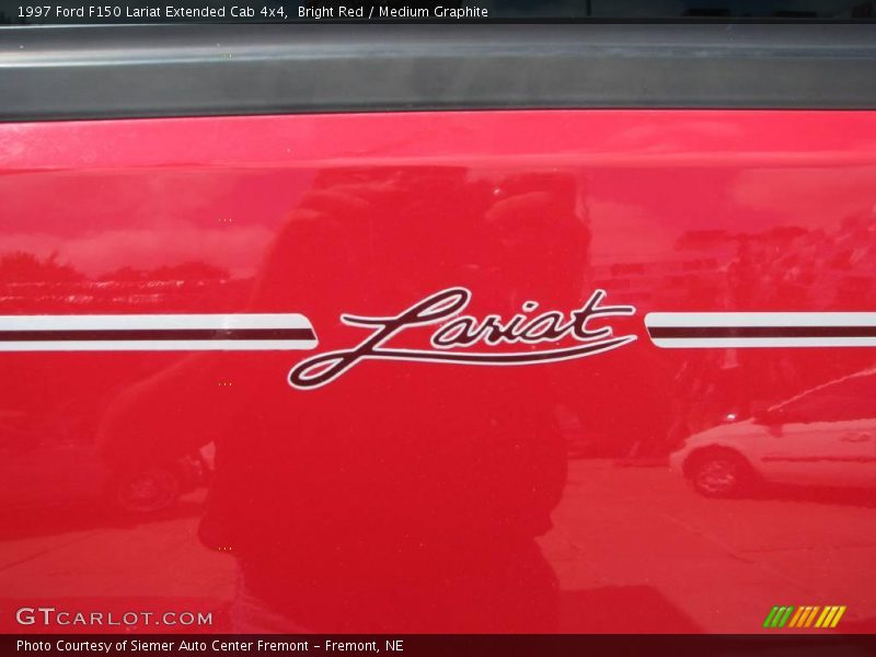 Bright Red / Medium Graphite 1997 Ford F150 Lariat Extended Cab 4x4