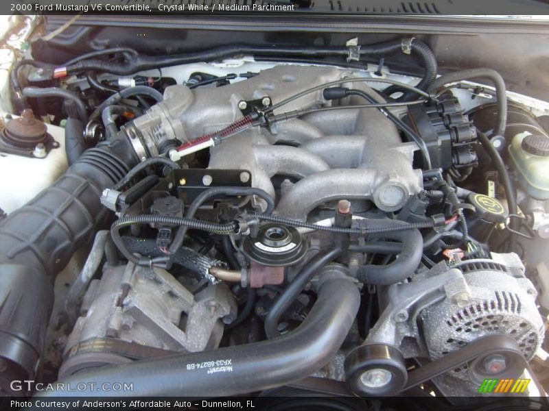 Crystal White / Medium Parchment 2000 Ford Mustang V6 Convertible