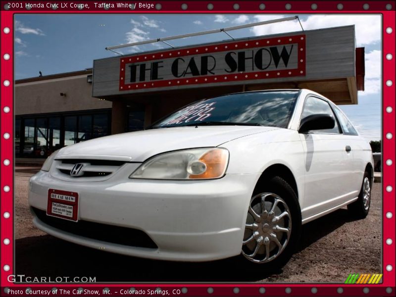 Taffeta White / Beige 2001 Honda Civic LX Coupe