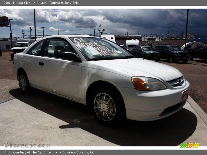Taffeta White / Beige 2001 Honda Civic LX Coupe