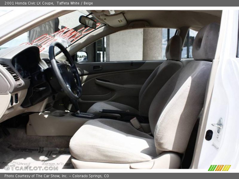 Taffeta White / Beige 2001 Honda Civic LX Coupe