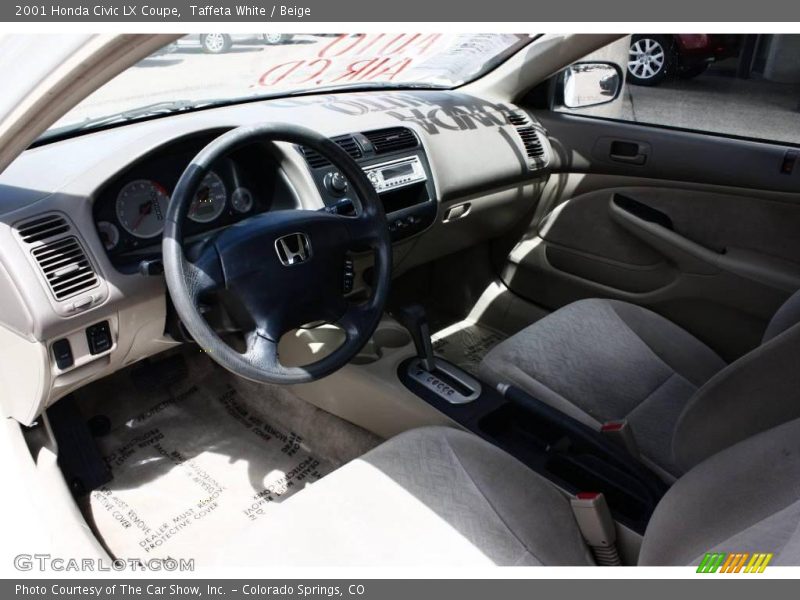 Taffeta White / Beige 2001 Honda Civic LX Coupe