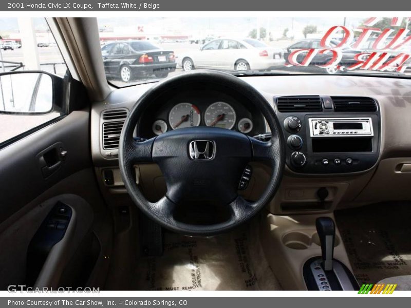 Taffeta White / Beige 2001 Honda Civic LX Coupe