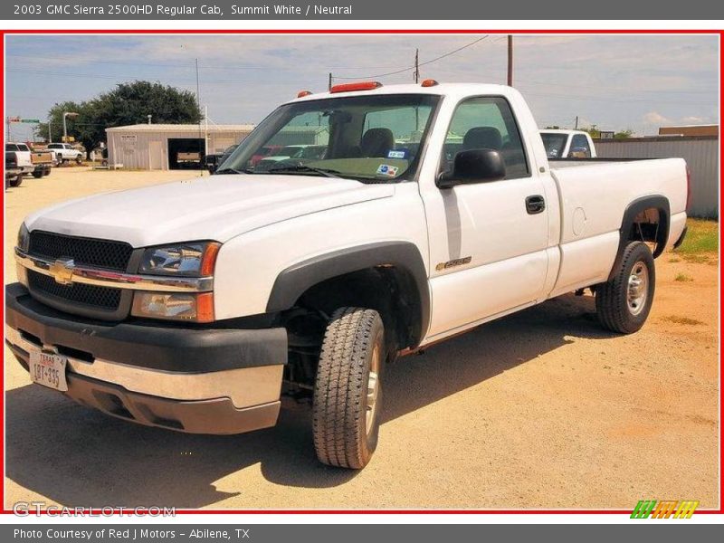 Summit White / Neutral 2003 GMC Sierra 2500HD Regular Cab