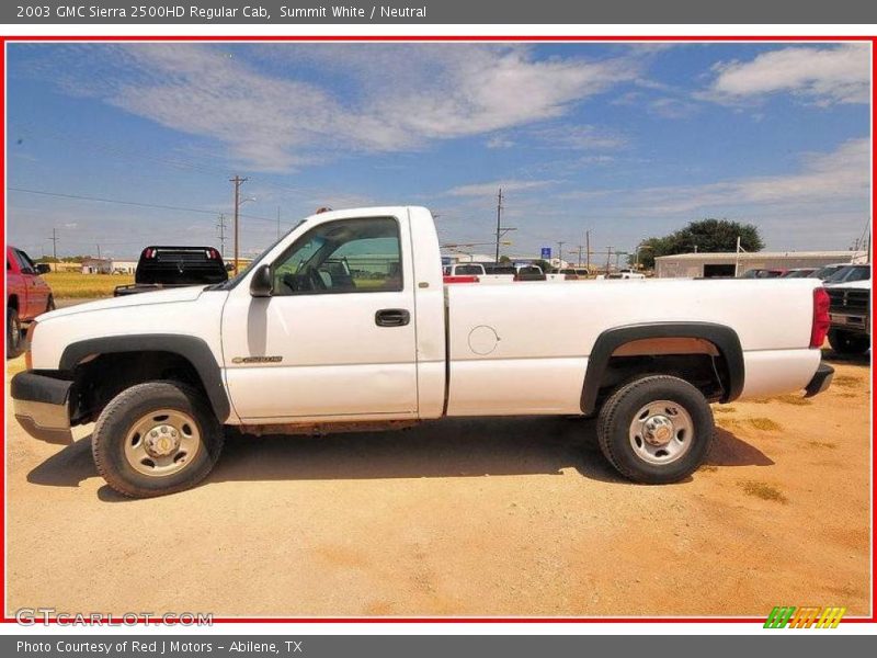 Summit White / Neutral 2003 GMC Sierra 2500HD Regular Cab