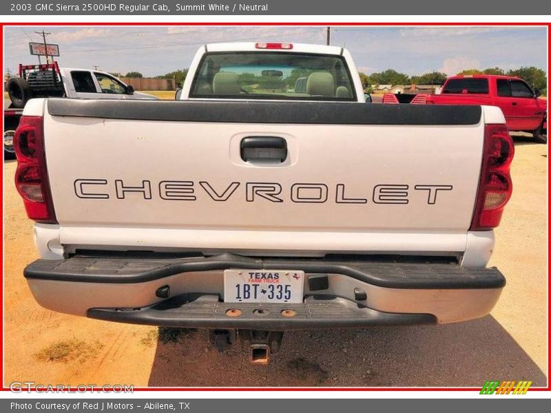 Summit White / Neutral 2003 GMC Sierra 2500HD Regular Cab
