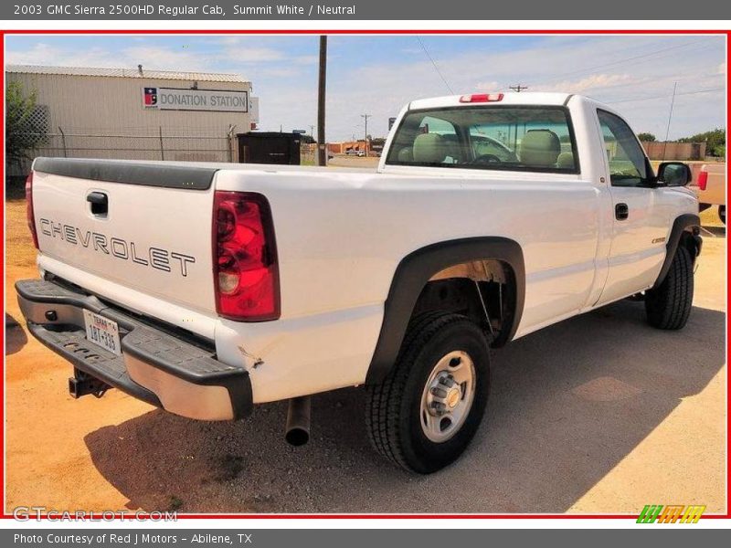 Summit White / Neutral 2003 GMC Sierra 2500HD Regular Cab