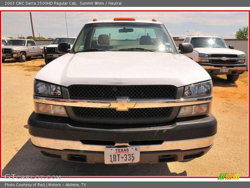 Summit White / Neutral 2003 GMC Sierra 2500HD Regular Cab